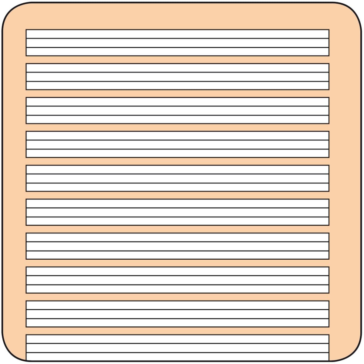 Schulheft A 4 – 16 Blatt Lineatur Nr. 1 – liniert , farbig hinterlegt 1. Schuljahr – 2